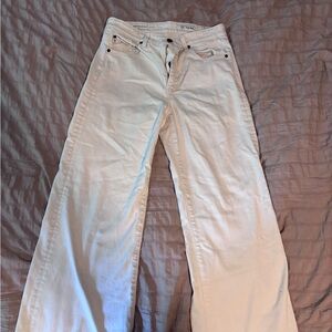 Ag Adriano Goldschmied White Flare Wide Leg Jeans